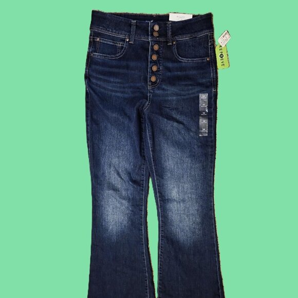 MAURICES EVERFLEX HIGH-RISE FLARE JEANS Size 10 Dark Blue Super Stretch NWT - Picture 3 of 7